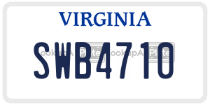 SWB4710  license plate in VA