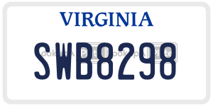 SWB8298  license plate in VA