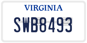 SWB8493  license plate in VA