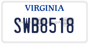 SWB8518  license plate in VA