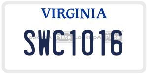 SWC1016 license plate in Virginia