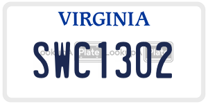 SWC1302  license plate in VA