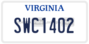 SWC1402  license plate in VA