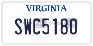 SWC5180  license plate in VA