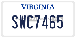 SWC7465  license plate in VA