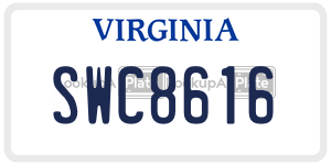SWC8616  license plate in VA
