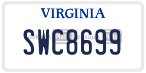SWC8699  license plate in VA