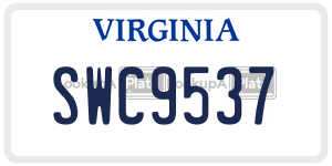 SWC9537  license plate in VA