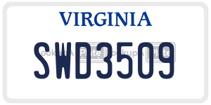 SWD3509  license plate in VA