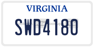 SWD4180  license plate in VA