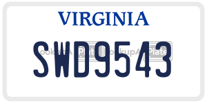 SWD9543  license plate in VA