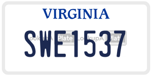 SWE1537  license plate in VA