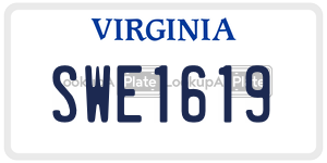 SWE1619  license plate in VA