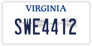 SWE4412  license plate in VA