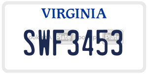 SWF3453  license plate in VA