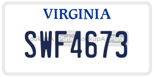 SWF4673  license plate in VA