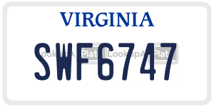 SWF6747  license plate in VA