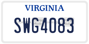 SWG4083  license plate in VA