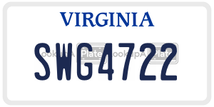 SWG4722  license plate in VA