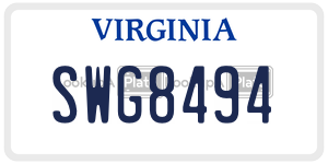 SWG8494  license plate in VA