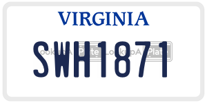 SWH1871  license plate in VA