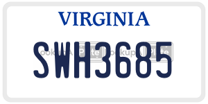 SWH3685  license plate in VA