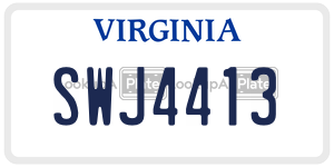 SWJ4413  license plate in VA