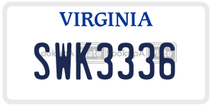 SWK3336  license plate in VA