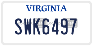 SWK6497  license plate in VA