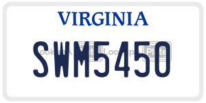 SWM5450  license plate in VA
