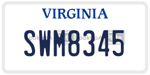 SWM8345  license plate in VA