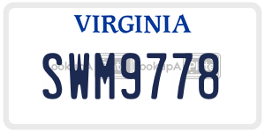 SWM9778  license plate in VA