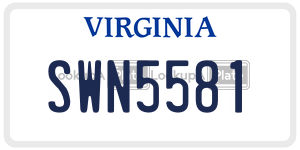 SWN5581  license plate in VA
