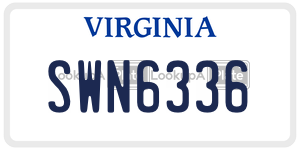 SWN6336  license plate in VA