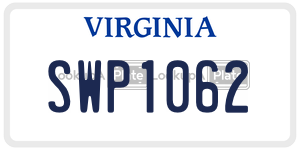 SWP1062  license plate in VA