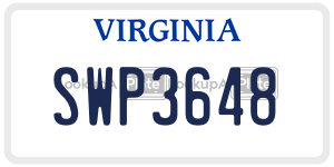 SWP3648  license plate in VA
