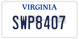 SWP8407  license plate in VA