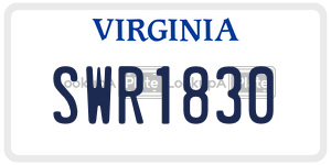 SWR1830  license plate in VA