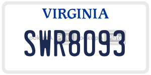 SWR8093  license plate in VA