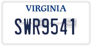 SWR9541  license plate in VA