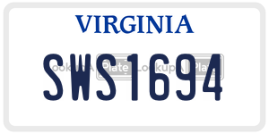 SWS1694  license plate in VA
