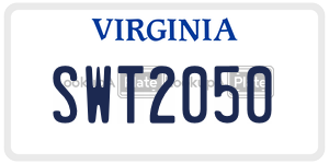 SWT2050  license plate in VA
