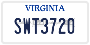 SWT3720  license plate in VA