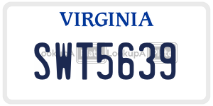 SWT5639  license plate in VA