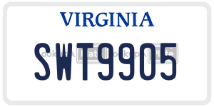 SWT9905  license plate in VA