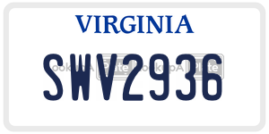SWV2936  license plate in VA