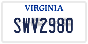 SWV2980  license plate in VA