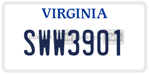 SWW3901  license plate in VA