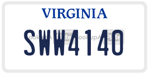SWW4140  license plate in VA