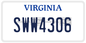 SWW4306  license plate in VA